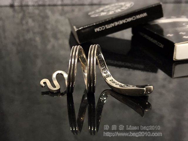 chrome hearts銀飾 克羅心蛇形戒指 克羅心純銀戒指  gjc1879
